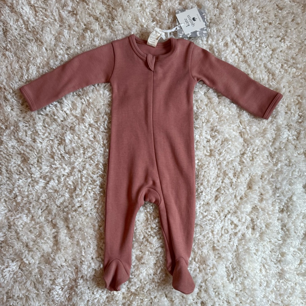 Kate Quinn | Zipper Footie | Organic Cotton | Cedar | 0-3 months